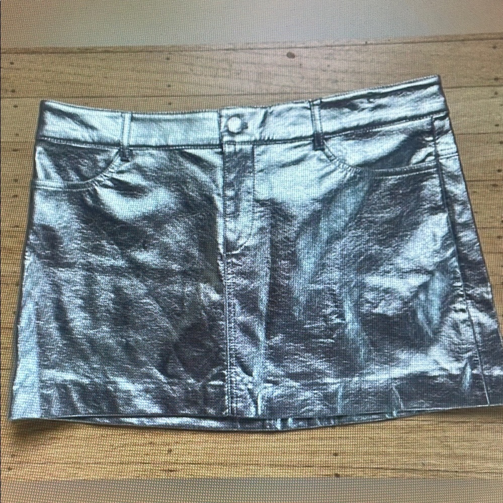 Silver Metallic Women's Skirt